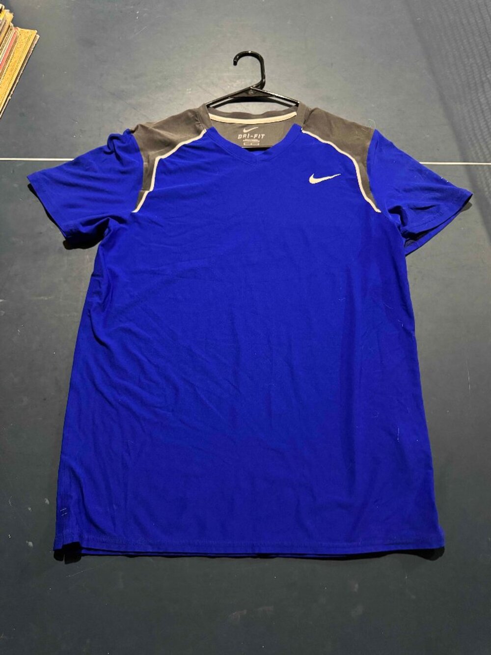 Nike Dri-FIT RF Roger Federer Tennis Shirt Blue Gray Men's Medium Performance